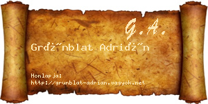Grünblat Adrián névjegykártya